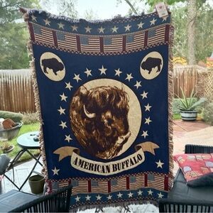 Vintage The Rug Barn American Classics 100% Cotton 67X48 American Buffalo.